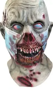 ZOMBIE MASK WITH EYES THAT LIGHT. LATEX . ADULT SIZE.