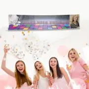 Personalised Disco Ball 70's Boogie Birthday Party Banner Fabric Custom Canvas