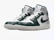 Nike Air Jordan 1 Mid Special Edition White Green Grey Size 8US 7UK Men New Box