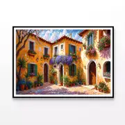 House Surrounded By Flowers Print 100% Australian Made 90x60cm (Poster)