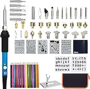 Wood Burning Kit,Wood Burning Pen, Soldering Carving Embossing Pyrography Pen with Graphic Templates and 41 Soldering,Adjustable Temperature 200~450 ℃, Australia Plug