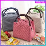 PORTABLE LUNCH BAG CANVAS PICNIC BAGS KIDS LUNCH BOX