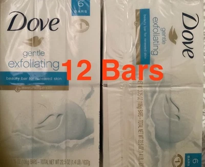 Dove Soap Bar Exfoliating Moisturizing Cream Beauty 12 Pack