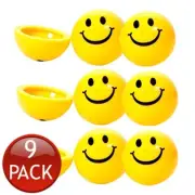9 x Dome Popper Smiley Face Push Fly Poppers Kids Novelty Toys Party Filler 45mm