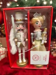 Martha Stewart Set of 2 Nutcracker Soldier & Princess Christmas Decor 9"