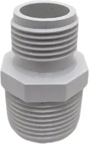 PVC Garden Hose Adapter (1" NPT x 3/4" GHT) For Rain Barrel, 1" GHA, Black