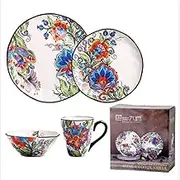 4 Pieces, Ceramic Dish Set, Tableware Irregular Plate, Steak Plate, Hand-Painted Ceramic Plate, Salad Bowl, Glass of Juice Cup.