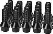 dynofit 14x1.5 27mm Shank Aftermarket Lug Bolts for Audi VW, 20pcs Solid Black Conical Seat Studs for A1 A2 A3 A4 A5 A6 A7 A8 S1 S2 S3 S4 S5 S6 S7 S8, Fit Volkswagen CC Golf Jetta Lavid Se