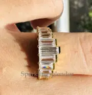 Step Cut Baguette Moissanite Engagement Ring Unique Wedding Promise Ring For Her