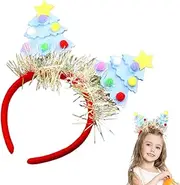 [Generic] Christmas Hair Hoop - Christmas Tree Hairband for Cosplay | Sequin Hair Hoops Christmas Tree Cosplay Headpiece | Decorative Christmas Hair Hoops for Christmas Party, Family Reunion, School Play