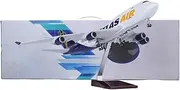 Pre-Built Model Aircraft 47cm B747 Scale Model Airplane 1:150 Atlas Air for Boeing 747 Aircraft Model Civil Aviation Cargo Plane Miniature Airplane Model