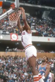 Julius Erving slam dunks 1980's Basketball Photo