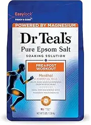 Dr Teal's Pre and Post Workout Pure Epsom Salt Soaking Solution, 3 pound bag (04364-4PK)