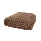 Bambury Patton 280GSM Soft Plush Throw Bedding Blanket Mocha 150x200cm