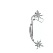 5Pcs Ladies Simple Fashion Flash Asymmetrical Star Snowflake Ear Clips