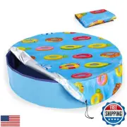 Docuwee Round Dog Pool Cover 48", Foldable Kiddie Solar Cover Fit Dog Collaps