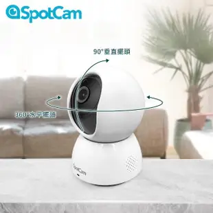 【spotcam】Eva Pro 2K無線360度旋轉網路攝影機/監視器 IP CAM(自動人形追蹤│免費雲端)