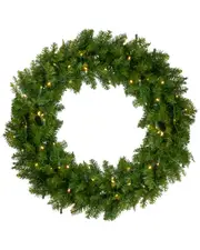 Northlight 36 Pre-Lit Northern Pine Artificial Christmas Wreath - Warm Clear LED Lights