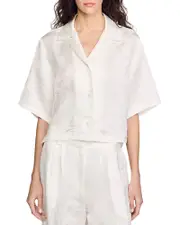 Sandro Jacquard Cropped Shirt
