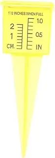 Lawn Rain Measurement Tool Garden Water Measuring Device with Yellow Plastic Rain Gauge for Outdoor Use