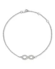Diamond Infinity Bracelet in 14K White Gold, .15 ct. t. w.