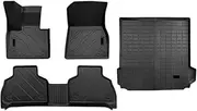 TPE Floor Mats Compatible with BMW X5 2024-2019 (Left Rudder) All Weather 3D Trunk Mat Cargo Liner TPE Back Seat Cover Protector(4PCS Full Set)