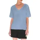 NWT Mod Ref Womens Short Sleeve Vee Neck Top (Light Blue, XL)