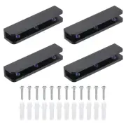 4Pcs Glass Shelf Bracket, Solid Brass Bracket for 0.31"-0.39" Glass, Black