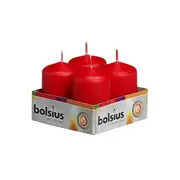 Bolsius Classic Pillar Tray Red Set of 4