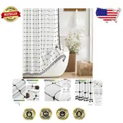 Durable & Waterproof 84” Shower Curtain with Hooks - Boho Vintage Aesthetic