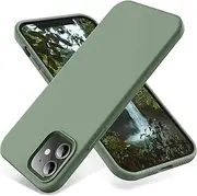 [OTOFLY] Designed for iPhone 12 Case,for iPhone 12 Pro Case,[Silky and Soft Touch Series] Premium Soft Liquid Silicone Rubber Full-Body Protective Bumper Case for iPhone 12&12 Pro 6.1 inch,Calke Green
