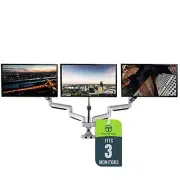 TechOrbits Universal Desk Mount for Triple Monitor - Fits Three 13-30" Monito...