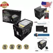Acid-Free Stackable Comic Bin | Durable 30-Slab Black Storage Box with Partition