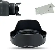 JJC EW-65B Reversible Petal Lens Hood for Canon RF 24mm F1.8 Macro is STM Lens, Replace Canon EW-65B Lens Hood, with Microfiber Cleaning Cloth