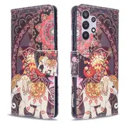 Samsung Galaxy A52s 5G Wallet Case Flip Leather Card Slots Magnetic Stand Cover (Elephant)