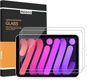 [MEGOO] 2 Pack Screen Protector for iPad Mini 7(A17 Pro)2024/Mini 6 2021[8.3 Inch],9H Tempered Glass,HD Clarity,Case Friendly,Apple Pencil&Face ID Compatible