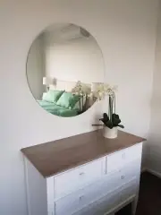 Extra large Round Frameless Polished Edge Mirror Bathroom Feature 100cm & 110cm