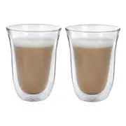 2pc La Cafetiere 300ml Double Walled Latte Glasses Drinking Coffee Mug Clear