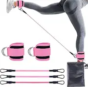 Pack of 5 Ankle Resistance Bands, Resistance Bands for Leg Butt Training, Home Gym Exercise Equipment for Men and Women, for Toning Buttocks and Leg Muscles
