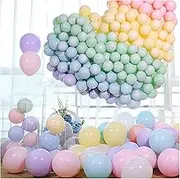 Latex Balloons Macaron Rainbow Party Balloons Thicken Round 5 Inch Glossy Helium Candy Pastel Balloons for Birthday Wedding Engagement Anniversary Christmas Festival Party Decorations 200 Pack