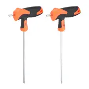 2pcs T-Handle Ball End Hex Key Wrench 4mm S2 Steel T-Key Inner Hexagon Spanner
