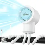 EzzeGo Portable Stroller Fan with Flexible Tripod, 3 Speeds Rechargeable Handheld Personal Fan, 360° Rotate Battery Operated Clip-On Fan for Car Seat, Crib, Bike, Treadmill (White)