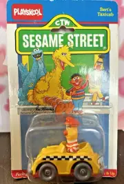 1987 Playskool Sesame Street "Bert's Taxicab" DieCast Metal Yellow Cab 130-02