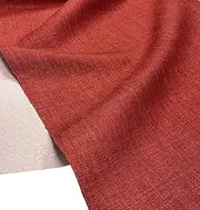 A-Express Faux Linen Fabric - Linen Type Material by The Yard with Backing - 57" Wide Linen Look Upholstery Fabric for Car Seats, Curtains, Tablecloth, Sewing, Bags - 1/2 Yard 57" x 18" Dark Red