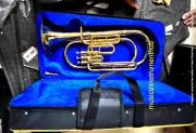 BARITONE HORN MADE OF PURE BRASS IN GOLDEN POLISH + CUSHION CASE + FREE SHIPPING