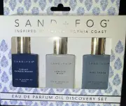 SAND + FOG~EXPLORATORY PERFUME OIL ROLLERBALL SET~(3)0.5Oz 15ML EAU D PARFUM OIL