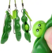3pcs Pea Pod Pop It Fidget Keychain Push Bubble Sensory Autism Stress Popper