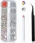 Nail Art Rhinestones Kit 2400Pcs Nail Gems Ab Flatback Rhinestones Gems Stones,