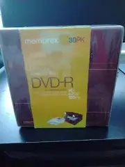 Memorex DVD-R 30 Pack memory keeper box 16x 4.7GB 120 Min. NEW/SEALED