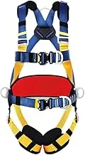 High-altitude working safety belt,outdoor full-body seat belt,waist protection harness with waistband,adjustable climbing harness with D-rings,fall arrest safety harnesses